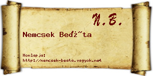 Nemcsek Beáta névjegykártya