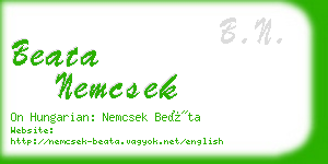 beata nemcsek business card